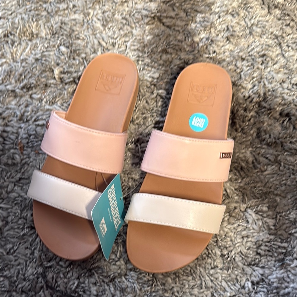 Reef Pink and Cream Sandals Minimalist Design